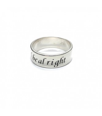 R002228 Handmade Sterling Silver Ring Band We'll be alright Genuine Solid Stamped 925